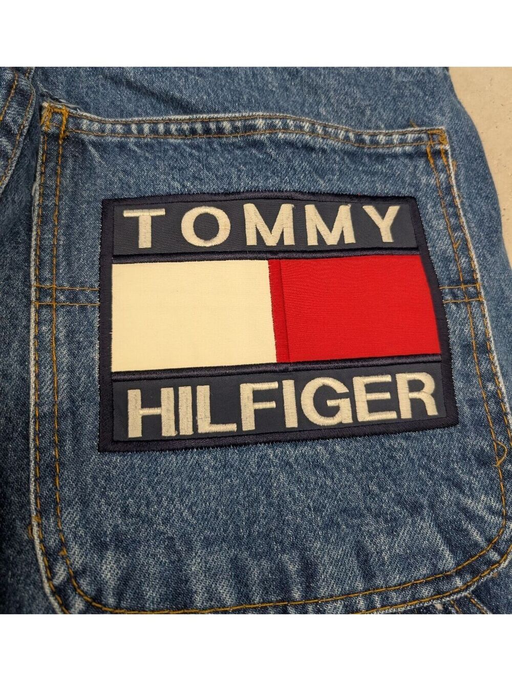Vintage Boot Tommy Hilfiger Big Patch Carpenter Jeans - Picture 2 of 7